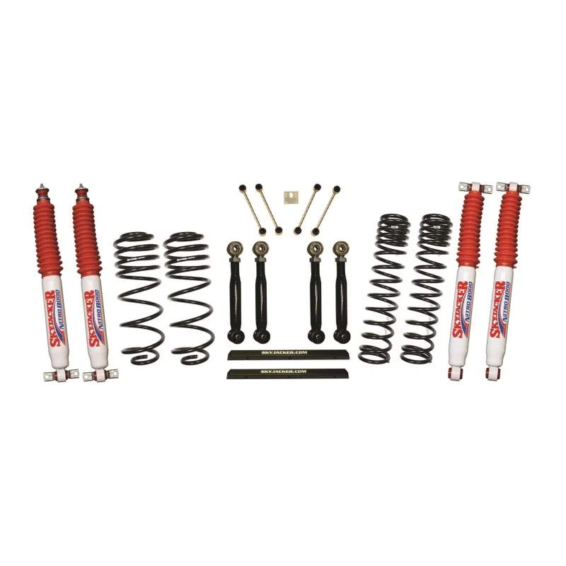 Skyjacker TJ403BPNLTX, 03-06 Jeep TJ 4in D-Rate Long Travel Kit w/ Adj. FR/RR Lower Flex Links/Nitro 8000 Shocks