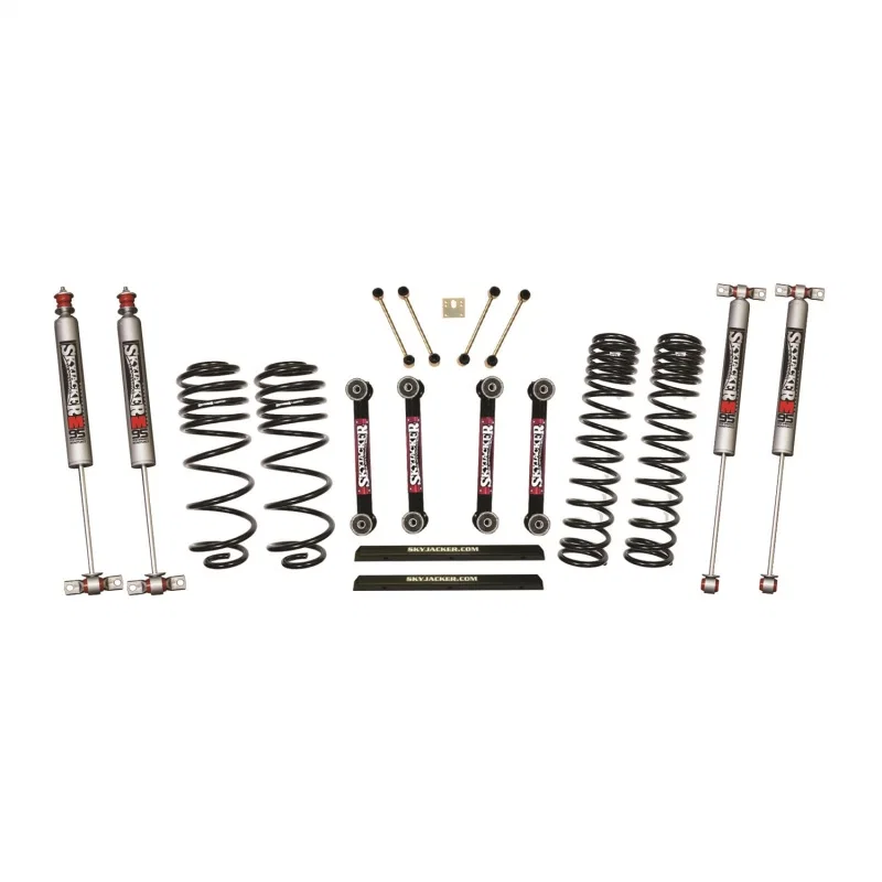 Skyjacker TJ403BPMLT, 03-06 Jeep TJ 4in D-Rate Long Travel Kit w/ OE FR/RR Lower Links/M95 Monotube Shocks