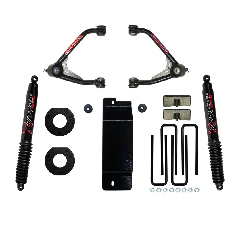 Skyjacker C14350PAB, 14-16 GM 1500 4WD (w/Alum or Steel UCA) 3.5-4in UCA Lift Kit w/Rear Black Max B8500 Shocks