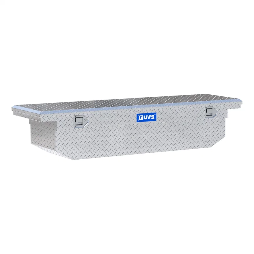 UWS EC10421, Bright Aluminum 69" Angled Crossover Tool Box with Low Profile (Heavy Packaging)