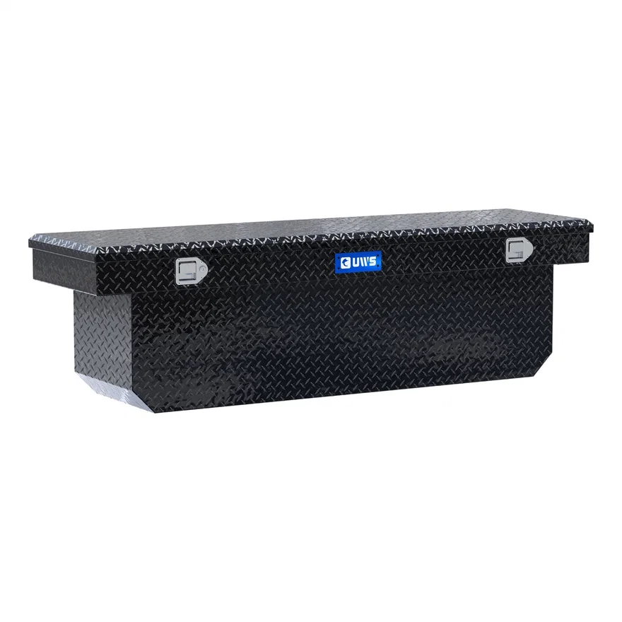 UWS TBSD-72-A-BLK, Gloss Black Aluminum 72" Deep Angled Crossover Truck Tool Box