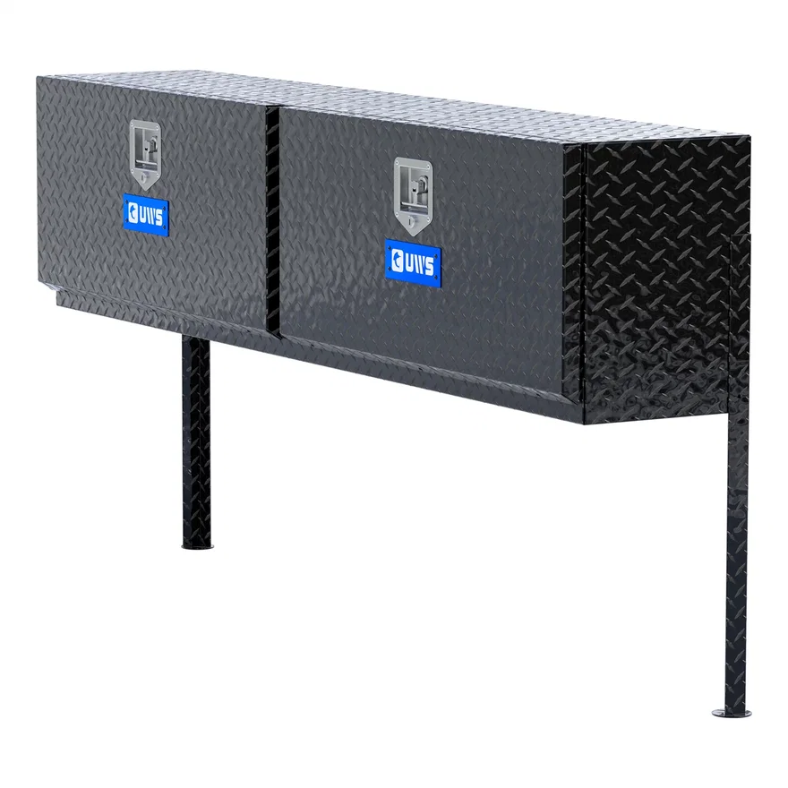 UWS EC40052, Gloss Black Aluminum 72" Double-Door Topside Truck Tool Box (Heavy Packaging)