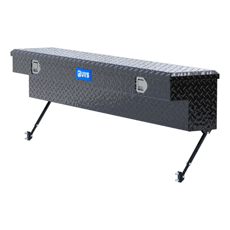 UWS EC30142-MK2, Gloss Black Aluminum 72" Truck Side Tool Box with Space-Saving Legs
