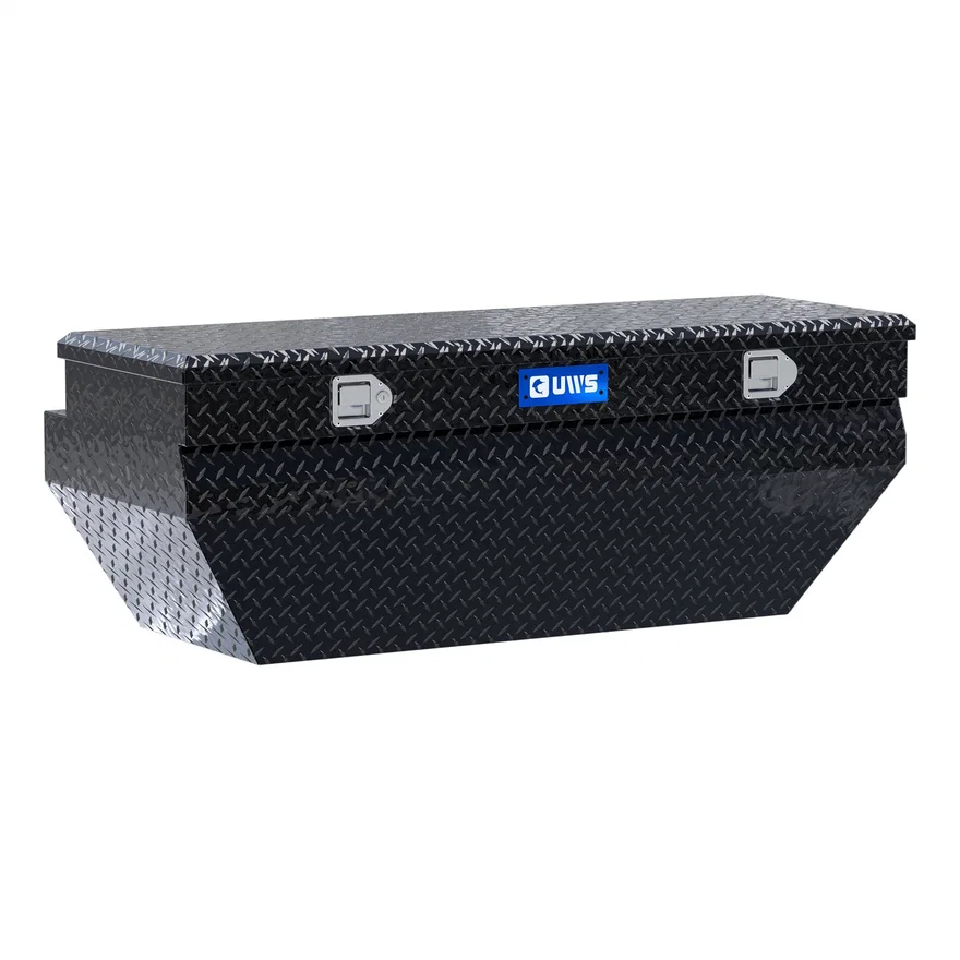 UWS EC20322, Gloss Black Aluminum 55" Wedged Angled Utility Chest Box (Heavy Packaging)