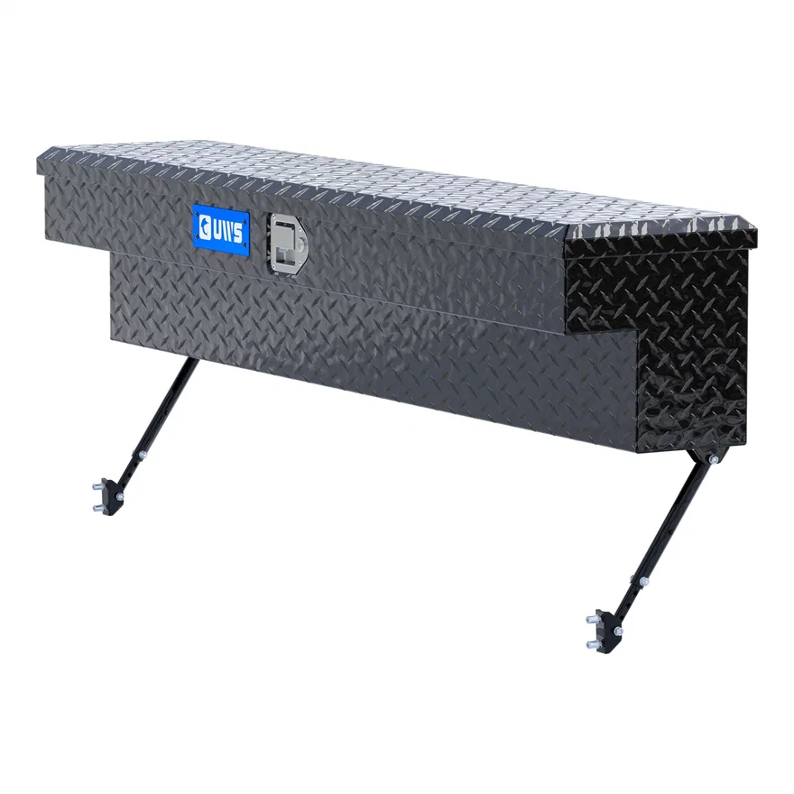 UWS EC30122-MK2, Gloss Black Aluminum 60" Truck Side Tool Box with Space-Saving Legs