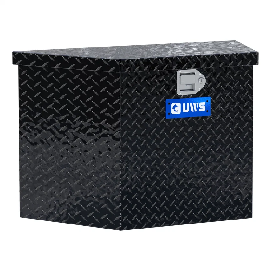 UWS TBV-34-BLK, Gloss Black Aluminum 34" Trailer Tongue Box (LTL Shipping Only)