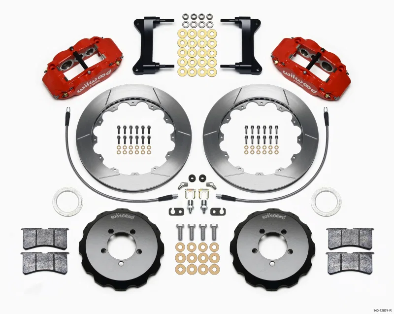 Wilwood 140-12874-R, Narrow Superlite 6R Front Hat Kit 13.06in Red 1999-2012 Subaru WRX w/Lines