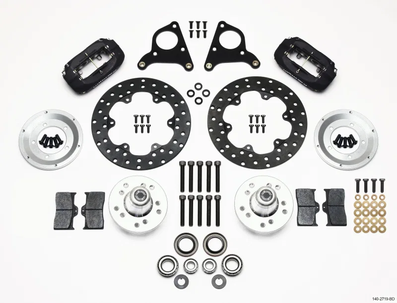 Wilwood 140-2719-BD, Forged Dynalite Front Drag Kit Drilled Rotor CPD 73-80 A E B All F w/Disc
