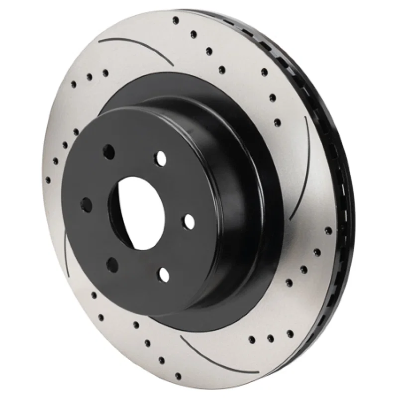Wilwood 160-16663-BK, 6x5.5 SRP Drilled Performance Rear Rotor & Hat L/H - Black