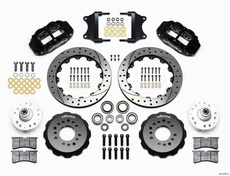 Wilwood 140-12307-D, Narrow Superlite 6R Front Hub Kit 12.88in Heidts Tri -5 2 inch Drop Spindle for Chevrolet Bel Air