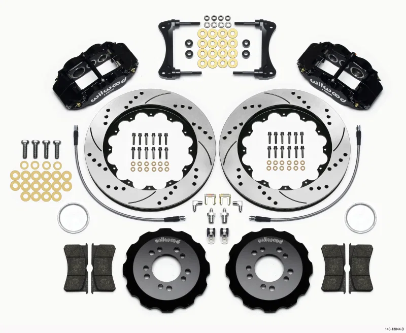 Wilwood 140-13044-D, Narrow Superlite 6R Front Hat Kit 14.00in Drilled 2008-up Hyundai Genesis Coupe w/Lines