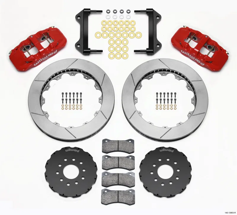 Wilwood 140-13903-R, AERO6 Front Hat Kit 15.00 Red 97-04 Corvette C5/Z06 05-13 C6