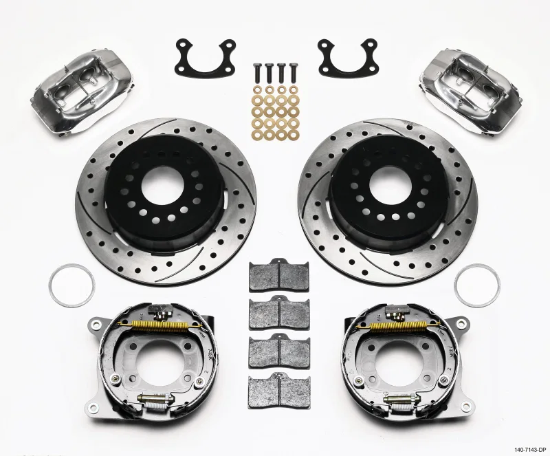 Wilwood 140-7143-DP, Forged Dynalite P/S P-B Kit Drilled Polished Small Ford 2.66in Offset