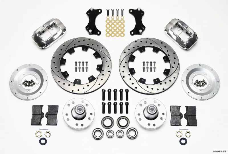 Wilwood 140-9918-DP, Forged Dynalite Front Kit 12.19in Drilled-Polished WWE ProSpindle