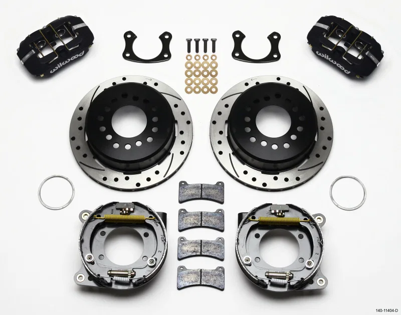 Wilwood 140-11404-D, Dynapro Low-Profile 11.00in P-Brake Kit Drilled New Big Ford 2.50in Off Front Mount