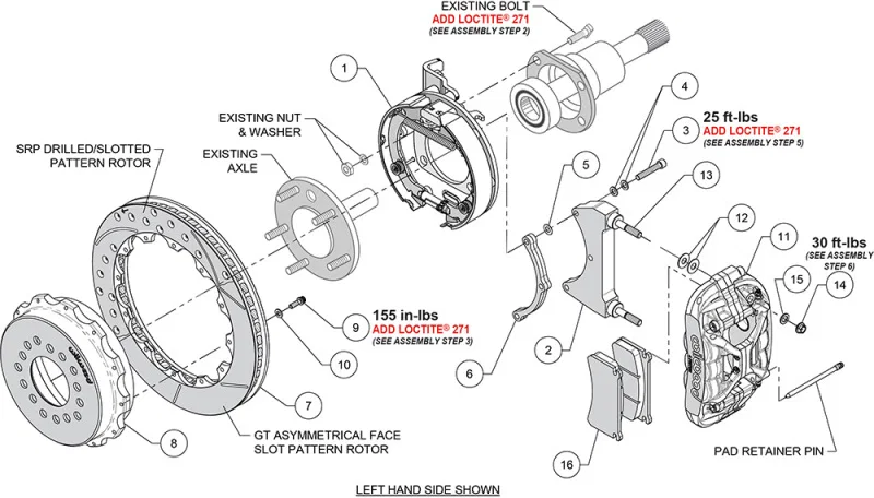 Wilwood 140-18297-D, 71-87 Chevy C10 XRS4R Rear Big Brake Kit - 12.88in Drill & Slot Rotor - 2.42in Offset - Blk