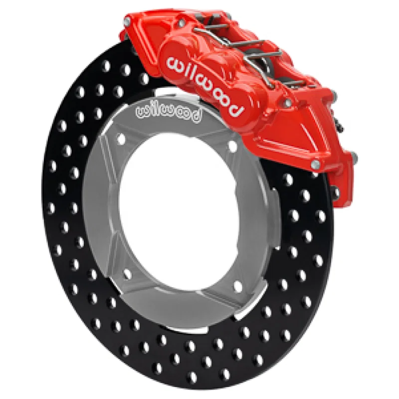 Wilwood 140-16630-DR, 2019 Polaris Turbo UTV6 Front Kit 11.25in Drilled - Red
