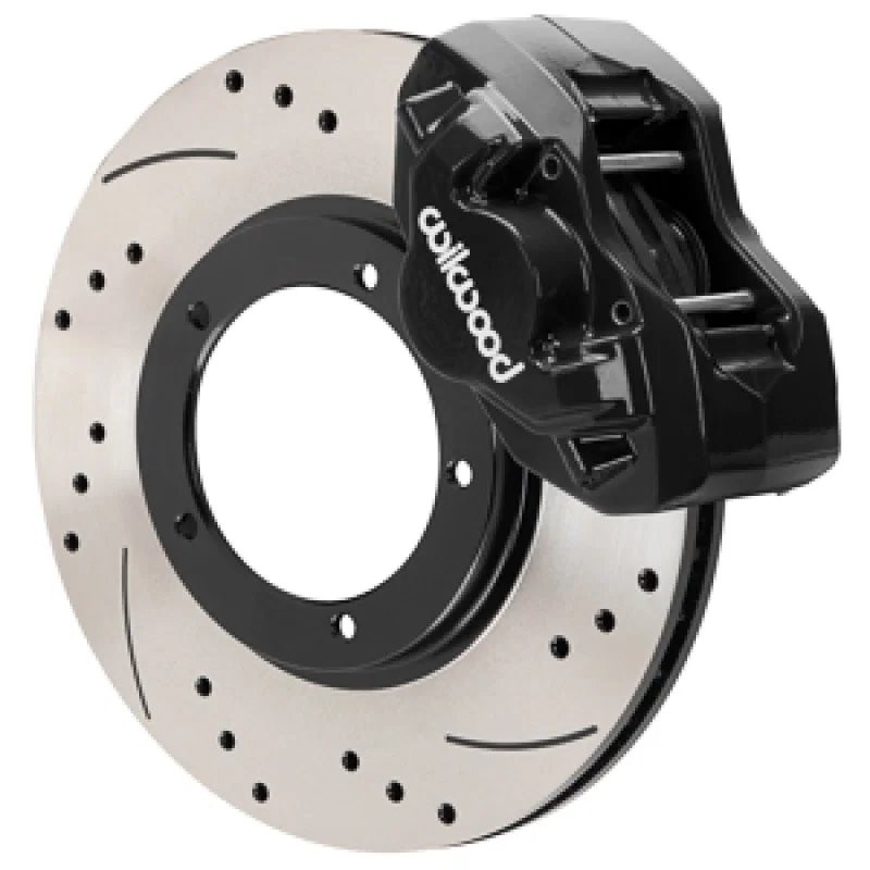 Wilwood 140-17653-D, 75-83 Porsche 911 D45 11.10in. Front Brake Kit w/ Flex Lines - Drilled Rotors (Black) for Hyundai Genesis Coupe