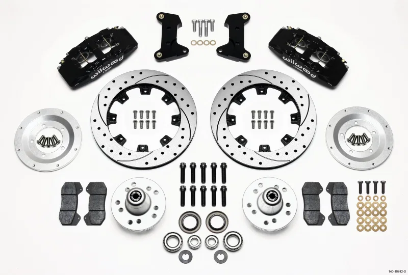 Wilwood 140-10742-D, Dynapro 6 Front Hub Kit 12.19in Drilled 74-80 Pinto/Mustang II Disc Spindle only