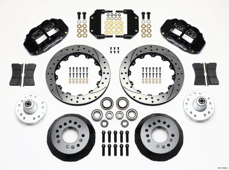 Wilwood 140-11548-D, Narrow Superlite 6R Front Hub Kit 12.88in Drilled Magnum Force Drop Spindle