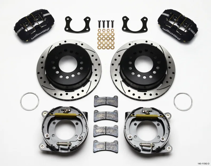 Wilwood 140-11392-D, Dynapro Low-Profile 11.00in P-Brake Kit Drilled New Big Ford 2.50in Off Staggered Mount