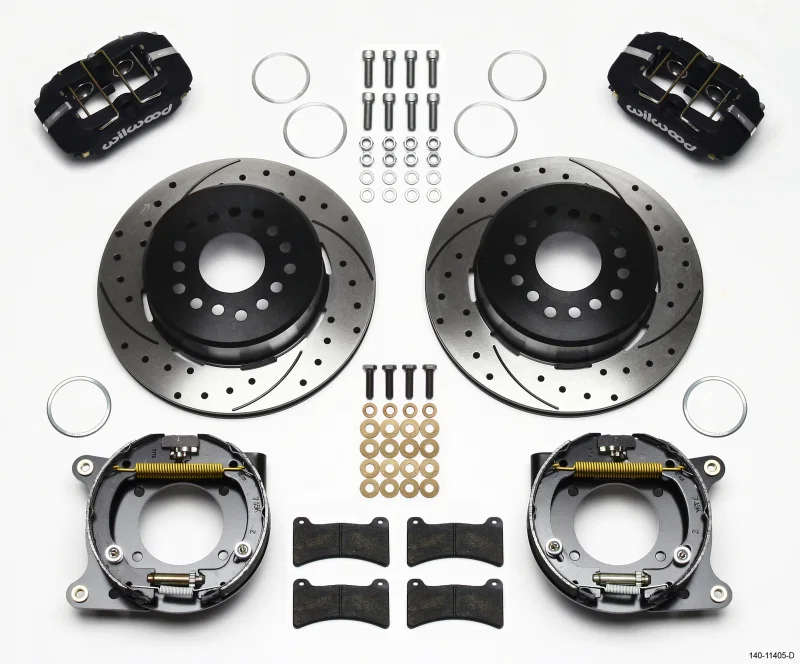 Wilwood 140-11405-D, Dynapro Low-Profile 11.00in P-Brake Kit Drilled 55-57 Chevy 2.34in Offset