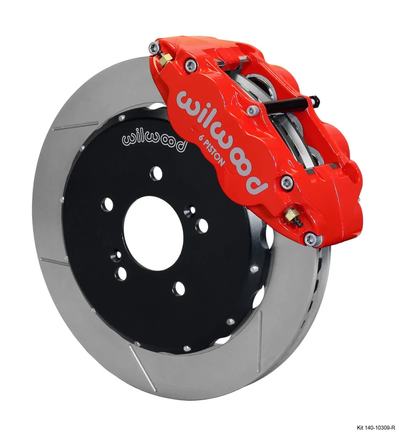 Wilwood 140-10309-R, Narrow Superlite 6R Front Hat Kit 12.88in Red Honda S2000