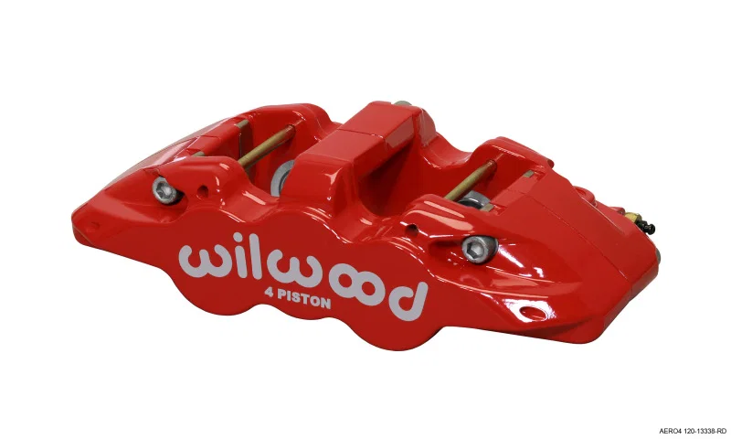Wilwood 120-13338-RD, Caliper-Aero4 - Red 1.12/1.12in Pistons 1.10in Disc