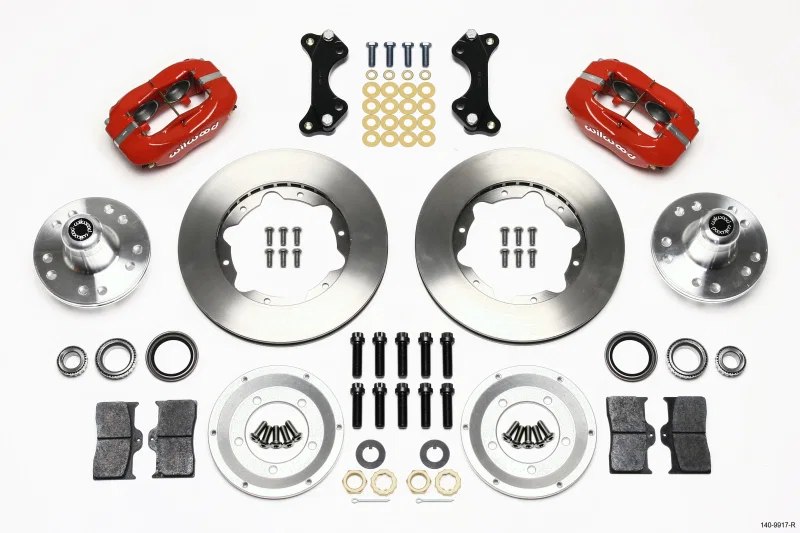 Wilwood 140-9917-R, Forged Dynalite Front Kit 11.00in Red WWE ProSpindle