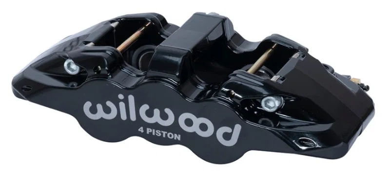 Wilwood 120-14440-BK, Caliper - Aero4-DS Forged Four-Piston Caliper Black 1.12in Piston 1.10in Rotor - Black