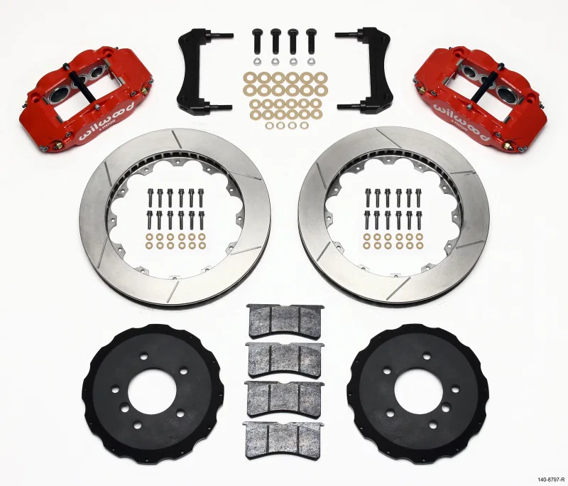 Wilwood 140-8797-R, Narrow Superlite 6R Front Hat Kit 13.06in Red E36 BMW M3