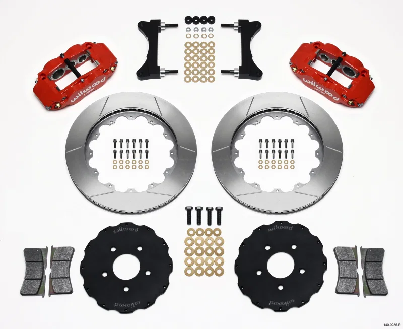 Wilwood 140-9285-R, Narrow Superlite 6R Front Hat Kit 14.00in Red Mitsubishi EVO VIII