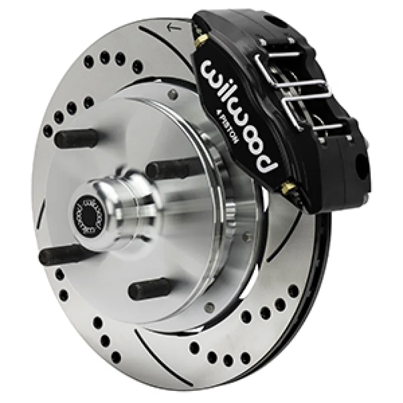 Wilwood 140-17473-D, 70-72 Porsche 914 Front Powerlite Brake Kit Drilled & Slotted - Black