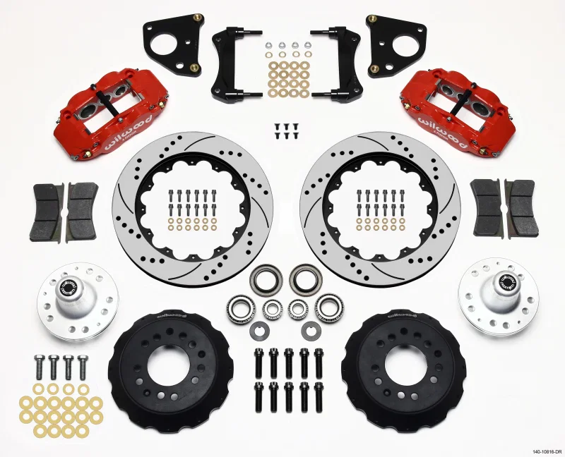 Wilwood 140-10816-DR, Narrow Superlite 6R Front Hub Kit 14.00in Drill Red 62-72 CDP B & E Body-Drum