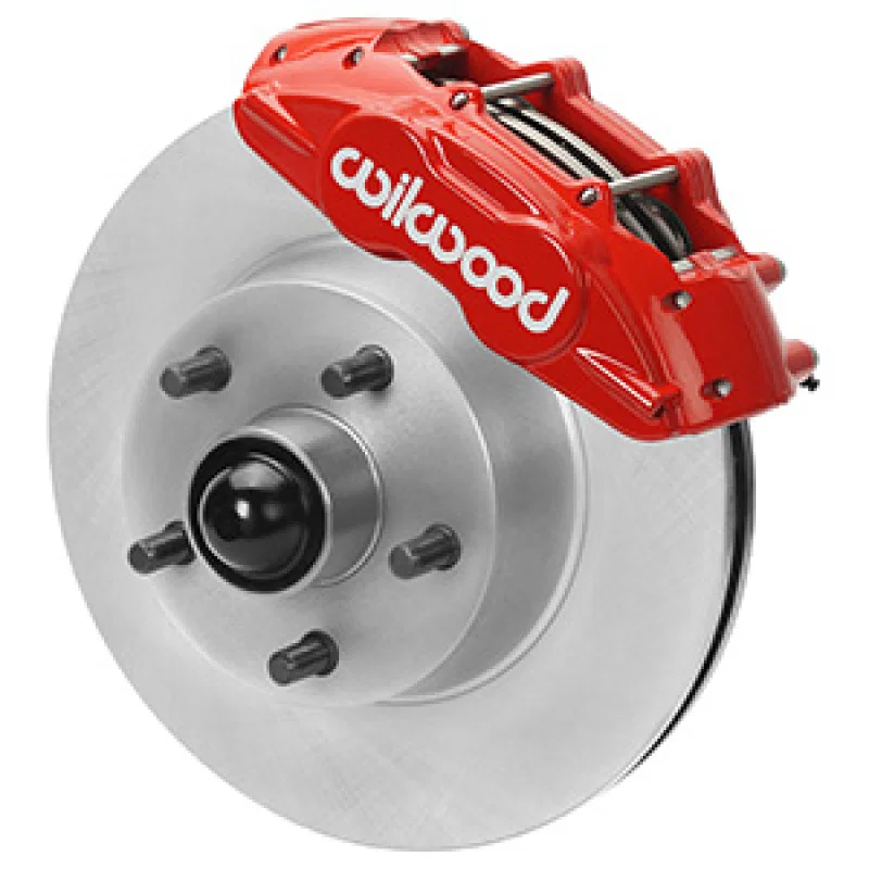 Wilwood 140-16801-R, 65-67 Ford Mustang D11 11.29 in. Vtd. Brake Kit w/ Flex Lines (Red)
