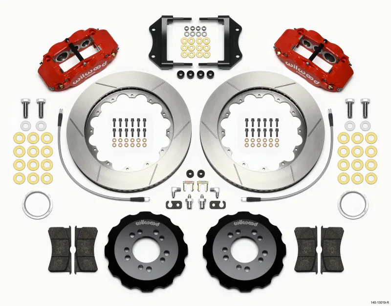 Wilwood 140-13019-R, Narrow Superlite 6R Front Hat Kit 14.00in Red 2013-Up Ford Focus ST w/ Lines