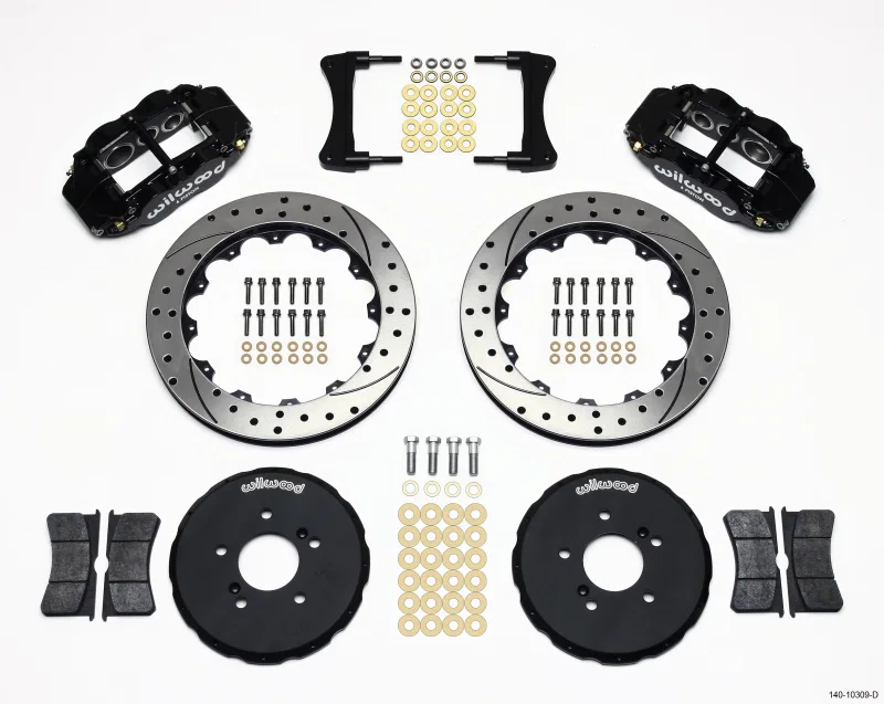Wilwood 140-10309-D, Narrow Superlite 6R Front Hat Kit 12.88in Drilled Honda S2000
