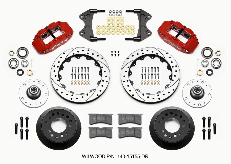 Wilwood 140-15155-DR, Narrow Superlite 6R Front Hub Kit 12.88in Drill Red WWE ProSpindle (5x4.75in 5x5.00in Hub)