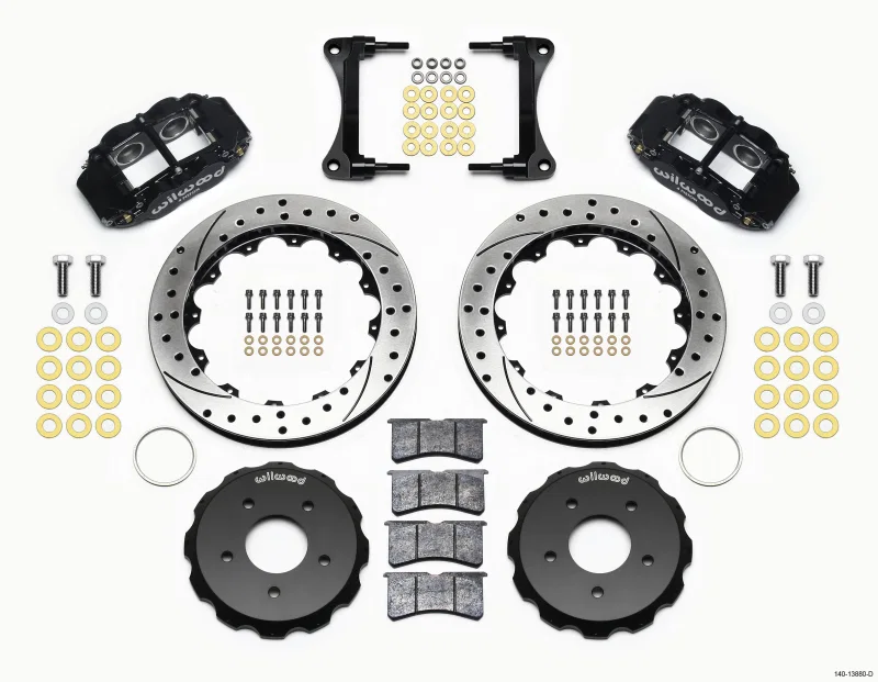 Wilwood 140-13880-D, Narrow Superlite 4R Front Hat Kit 12.88in Drill 2007-Up Jeep Wrangler