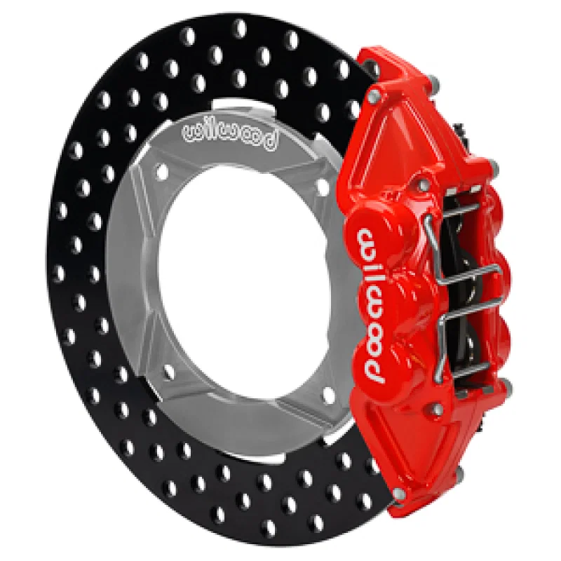 Wilwood 140-16631-DR, 2019 Polaris Turbo UTV6 Rear Kit 11.25in Drilled - Red