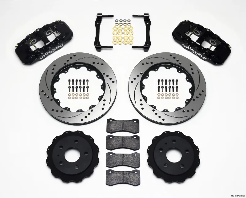 Wilwood 140-11270-D, AERO4 Rear Kit 14.25in Drilled 2010-2015 Camaro