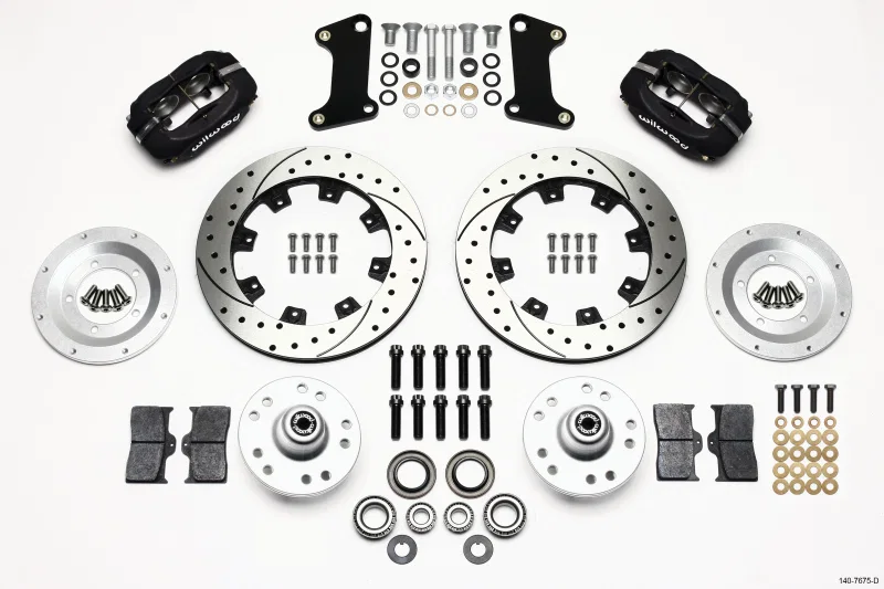Wilwood 140-7675-D, Forged Dynalite Front Kit 12.19in Drilled 67-69 Camaro 64-72 Nova Chevelle