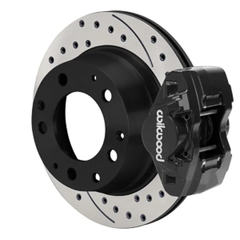 Wilwood 140-17656-D, 84-89 Porsche 911 D31 11.42in. Rear Brake Kit w/ Flex Lines - Drilled Rotors (Black)