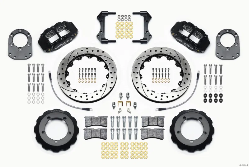 Wilwood 140-13304-D, Narrow Superlite 4R Front Hat Kit 12.88in Drilled 66-75 Ford Bronco Dana 30/44 w/Lines