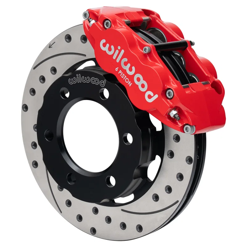 Wilwood 140-18154-DR, 71-91 Chevy Blazer Forged Dynalite Front Brake Kit w/ 12.19in Drilled/Slotted Rotor - Red