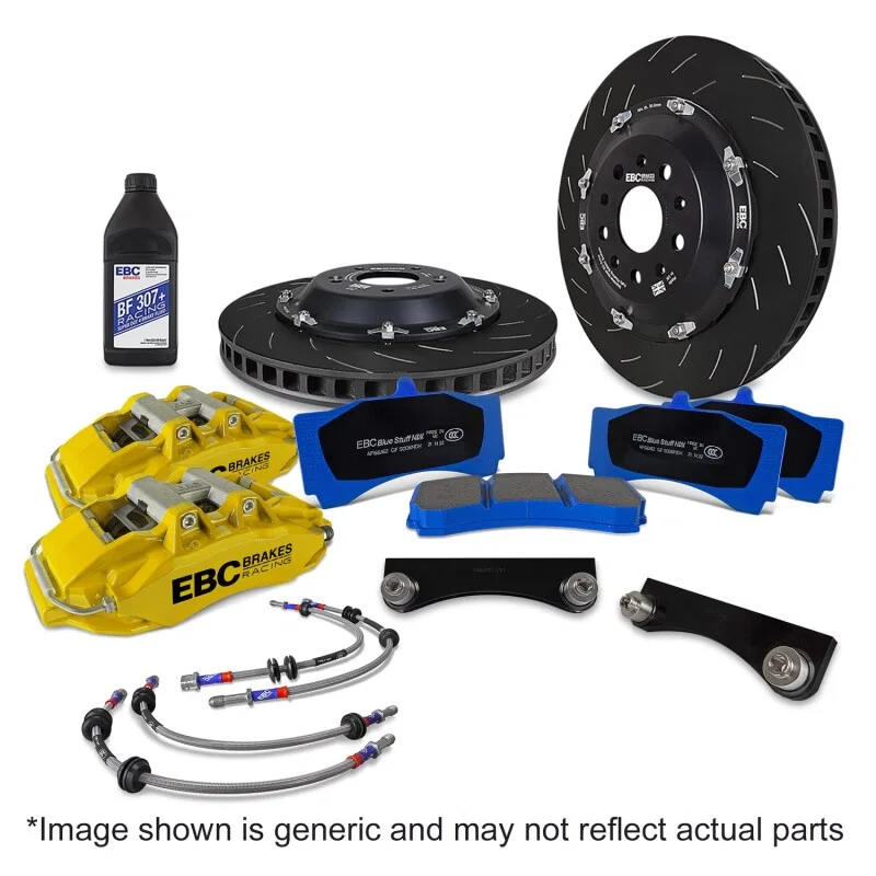 EBC BBK053YEL-1, Racing 09-18 Audi A6 2.0T Yellow Apollo-6 Calipers 380mm Rotors Front Big Brake Kit