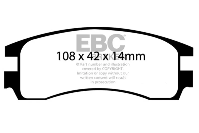 EBC UD714, 00-05 Buick Le Sabre (FWD) 3.8 (15in Wheels) Ultimax2 Rear Brake Pads