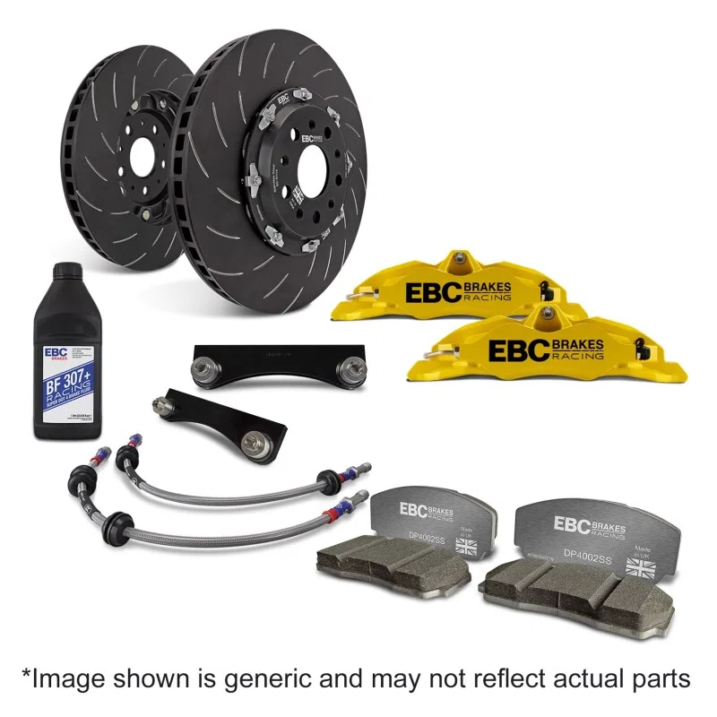EBC BBK017YEL-1, Racing Ford Fiesta MK7 Yellow Apollo-4 Calipers 300mm Rotors Front Big Brake Kit