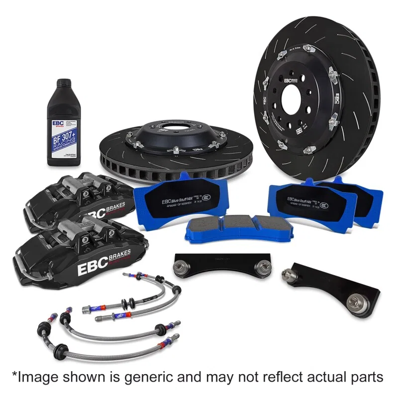 EBC BBK053BLK-1, Racing 09-18 Audi A6 2.0T Black Apollo-6 Calipers 380mm Rotors Front Big Brake Kit