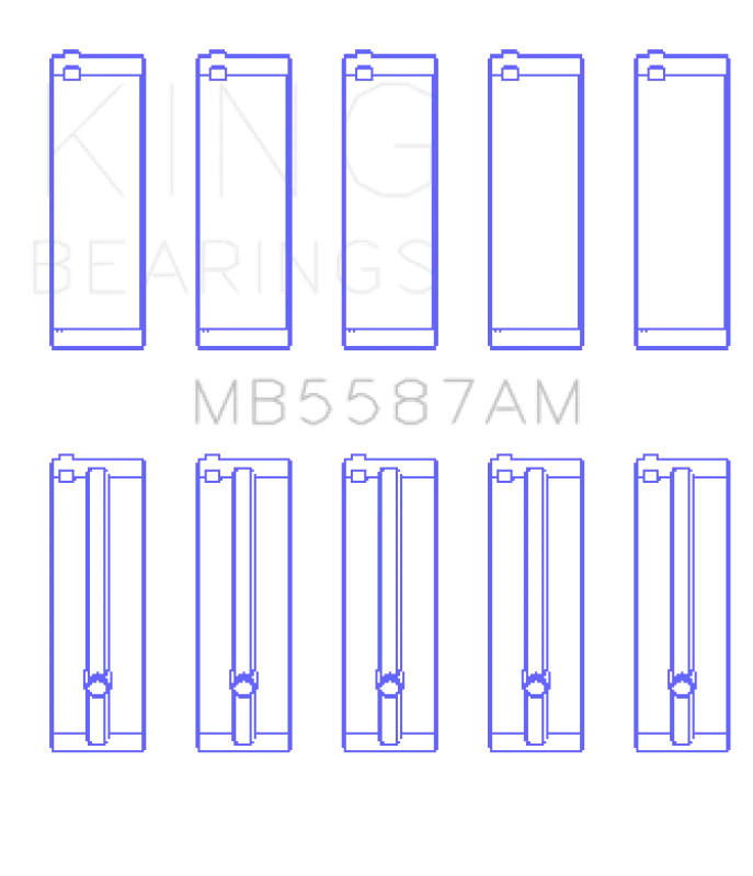 King Engine Bearings MB5587AM, 92-95 Suzuki Sidekick G15A/G16A/G16B Crankshaft Main Bearings - 5 Pairs in Set